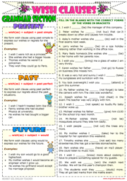 Wish Clauses ESL Printable Worksheets and Exercises
